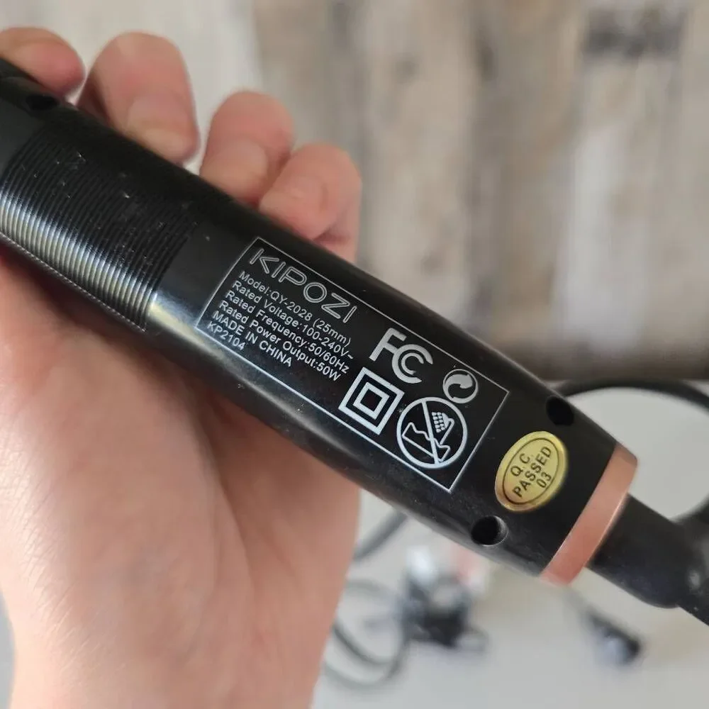Kipozi Black Rose Gold 25 MM Ceramic Curling Iron
